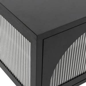 Έπιπλο Τηλεόρασης Μαύρο 105 x 35 x 50 εκ. από Γυαλί και Ατσάλι