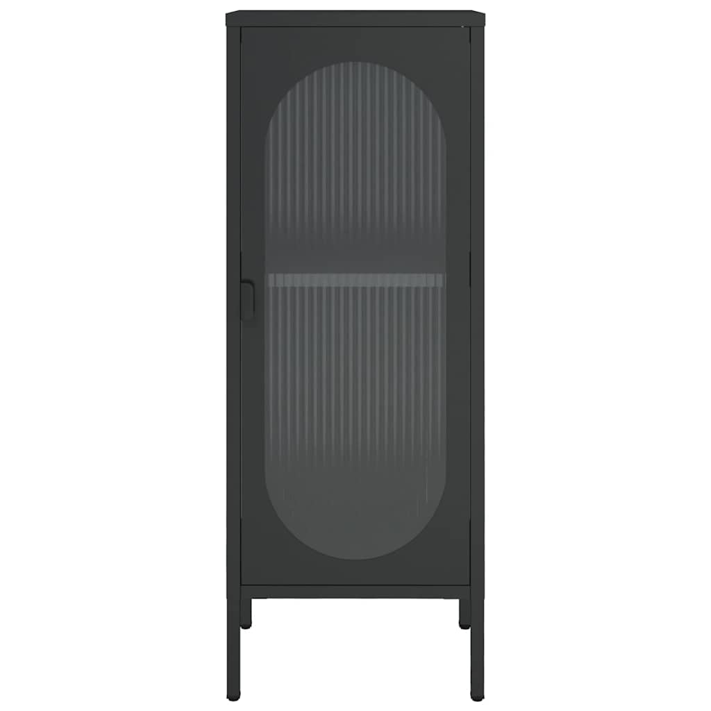 Μπουφές Μαύρος 40 x 35 x 105 εκ. από Γυαλί και Ατσάλι