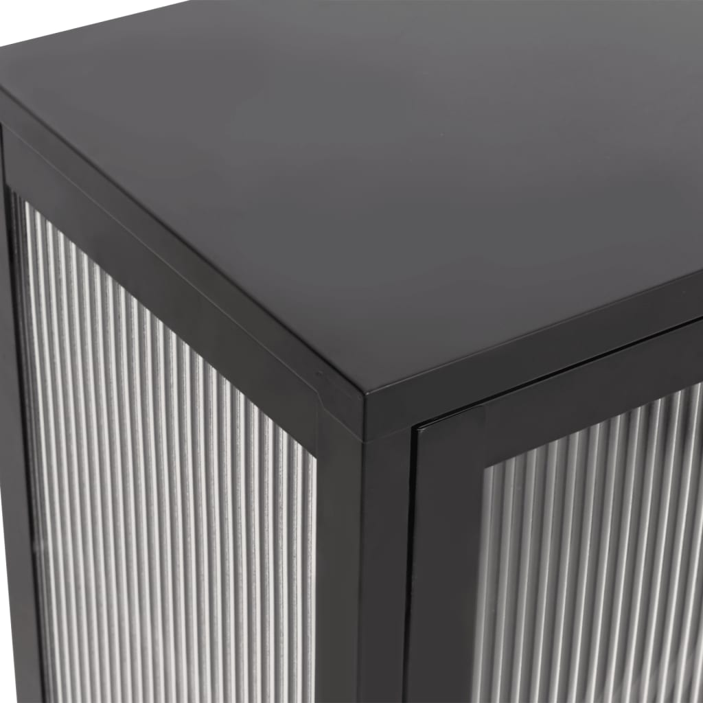 Ντουλάπι Μαύρο 70 x 35 x 70 εκ. από Γυαλί και Ατσάλι