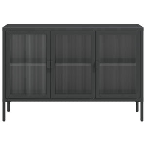 Ντουλάπι Μαύρο 105 x 35 x 70 εκ. από Γυαλί και Ατσάλι