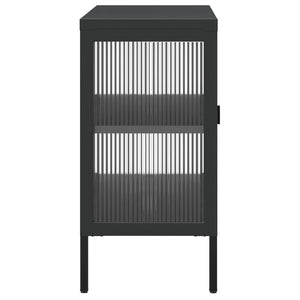 Ντουλάπι Μαύρο 105 x 35 x 70 εκ. από Γυαλί και Ατσάλι