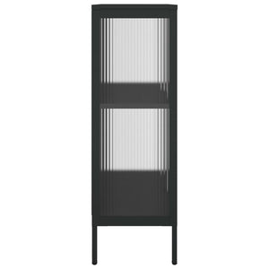 Ντουλάπι Μαύρο 75 x 35 x 105 εκ. από Γυαλί και Ατσάλι
