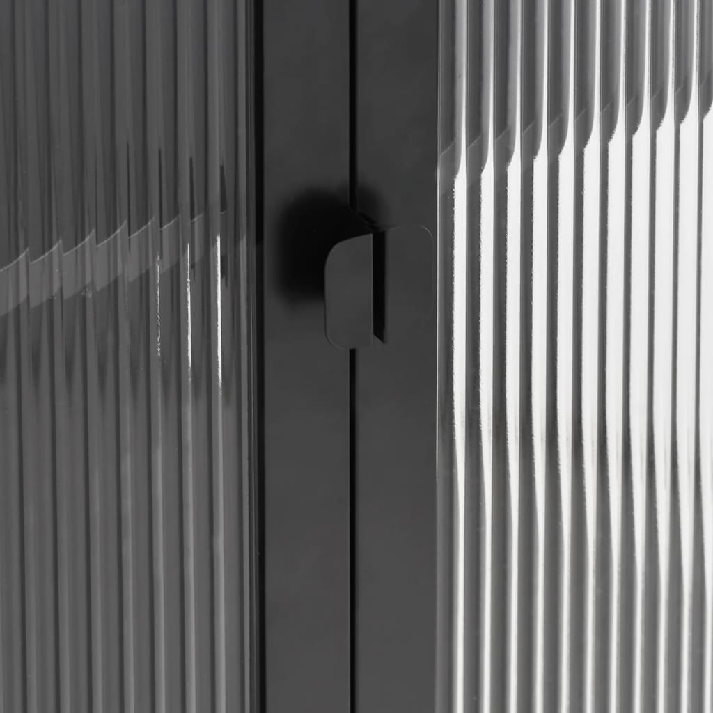 Ντουλάπι Μαύρο 75 x 35 x 105 εκ. από Γυαλί και Ατσάλι