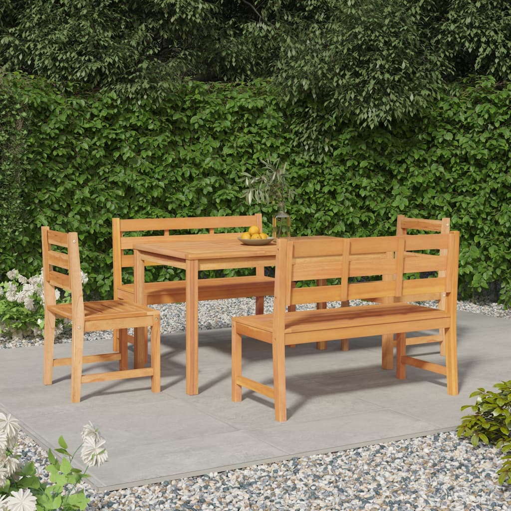 Σετ Τραπεζαρίας Κήπου 5 Τεμαχίων από Μασίφ Ξύλο Teak - Pakobazaar