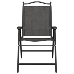 Πτυσσόμενες καρέκλες 4 τεμ. Melange Grey Steel και Textilene
