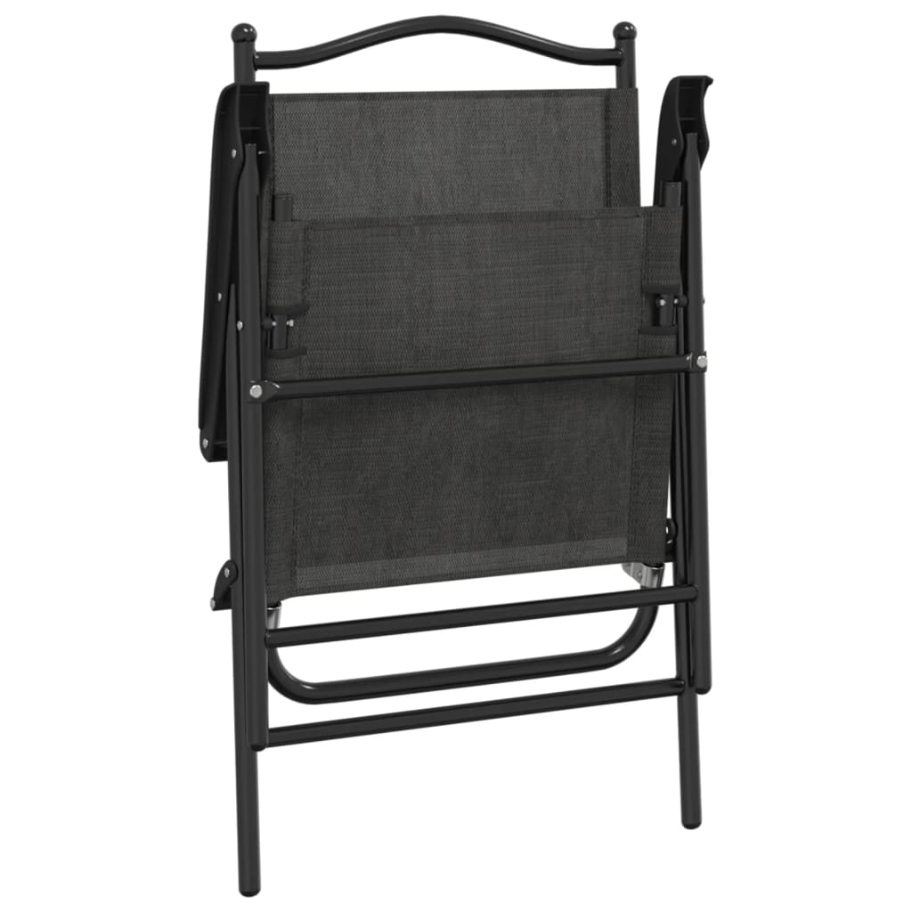 Καρέκλες Κήπου Πτυσσόμενες 8 τεμ. Γκρι Μελανζέ Ατσάλι/Textilene