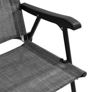 Πτυσσόμενες καρέκλες 4 τεμ. Melange Grey Steel και Textilene