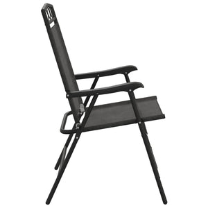 Πτυσσόμενες καρέκλες 8 τεμ. Melange Grey Steel και Textilene