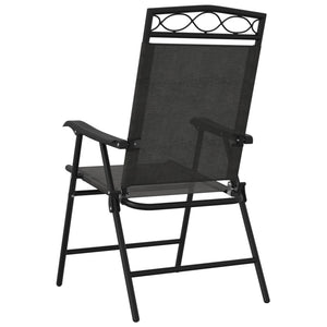 Πτυσσόμενες καρέκλες 8 τεμ. Melange Grey Steel και Textilene