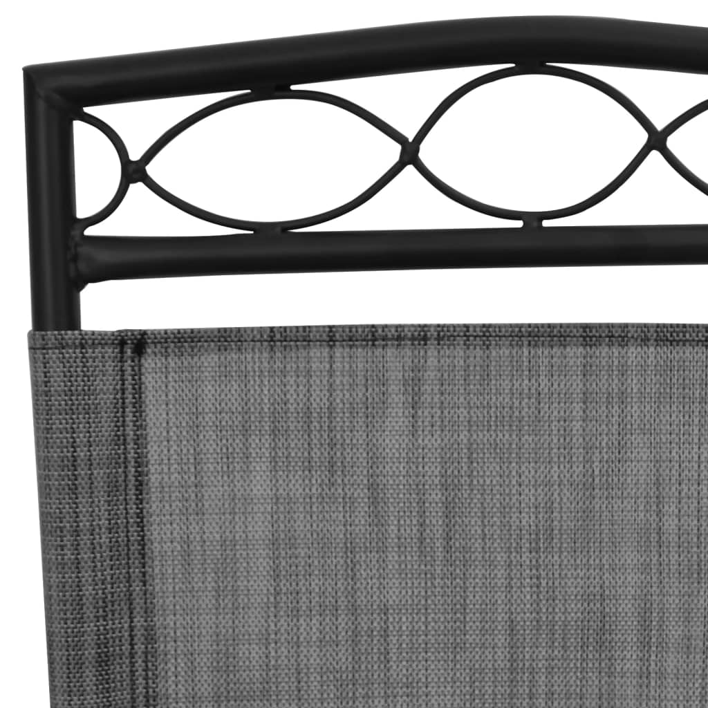 Καρέκλες Κήπου Πτυσσόμενες 8 τεμ. Γκρι Μελανζέ Ατσάλι/Textilene