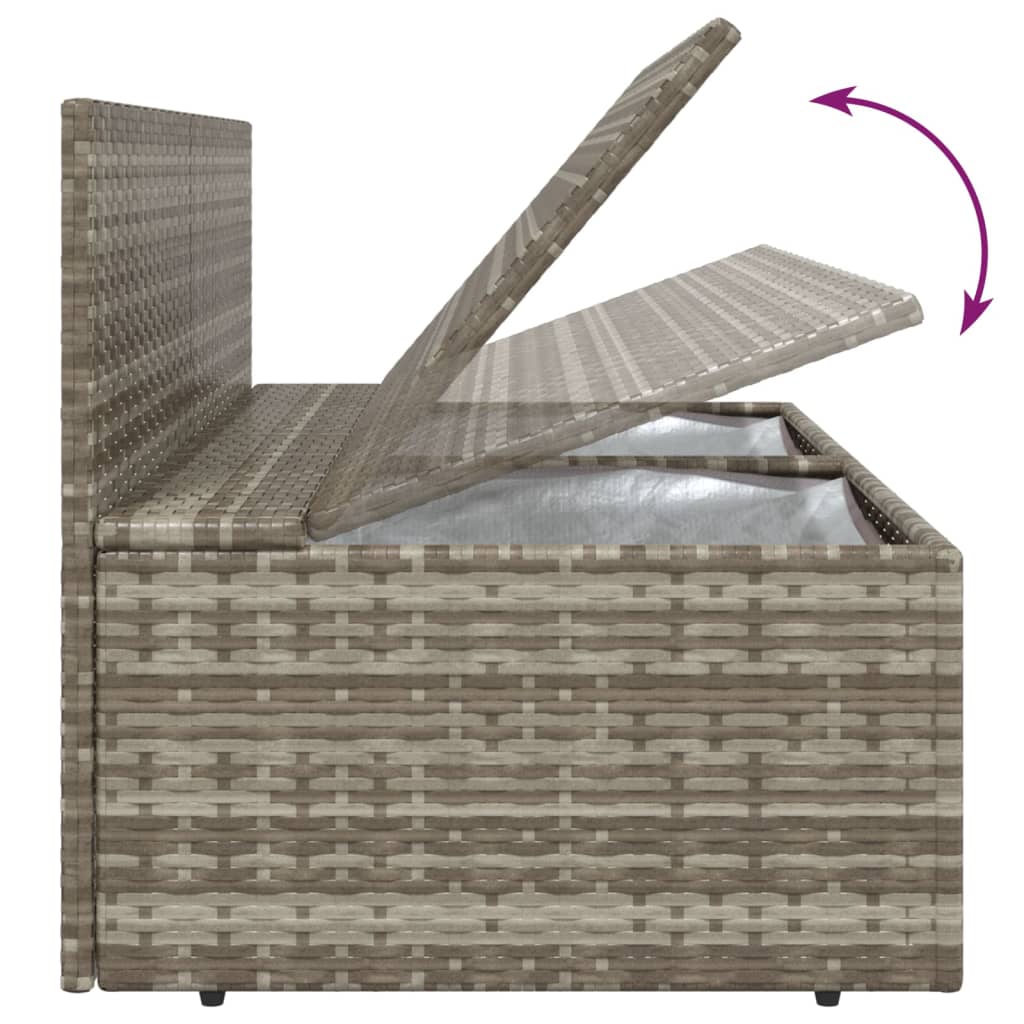 Σαλόνι Κήπου 4 Τεμαχίων Γκρι Συνθετικό Ρατάν με Μαξιλάρια