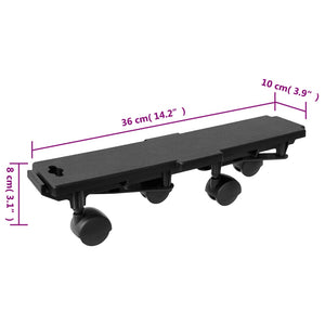 Βάσεις Μεταφοράς με 4 Ρόδες 4 τεμ. Μαύρες 170 κ. Πολυπροπυλένιο - Pakobazaar