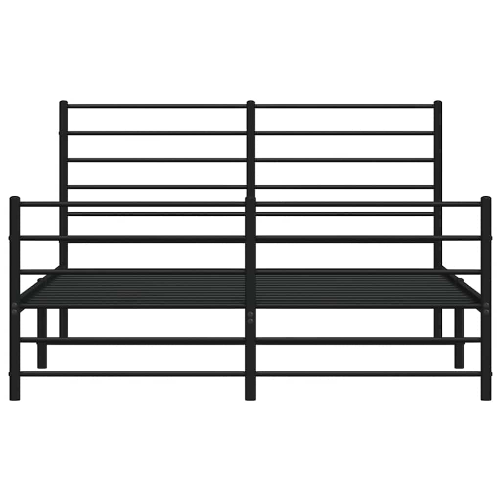 Πλαίσιο Κρεβατιού με Κεφαλάρι&Ποδαρικό Μαύρο 140x200εκ. Μέταλλο