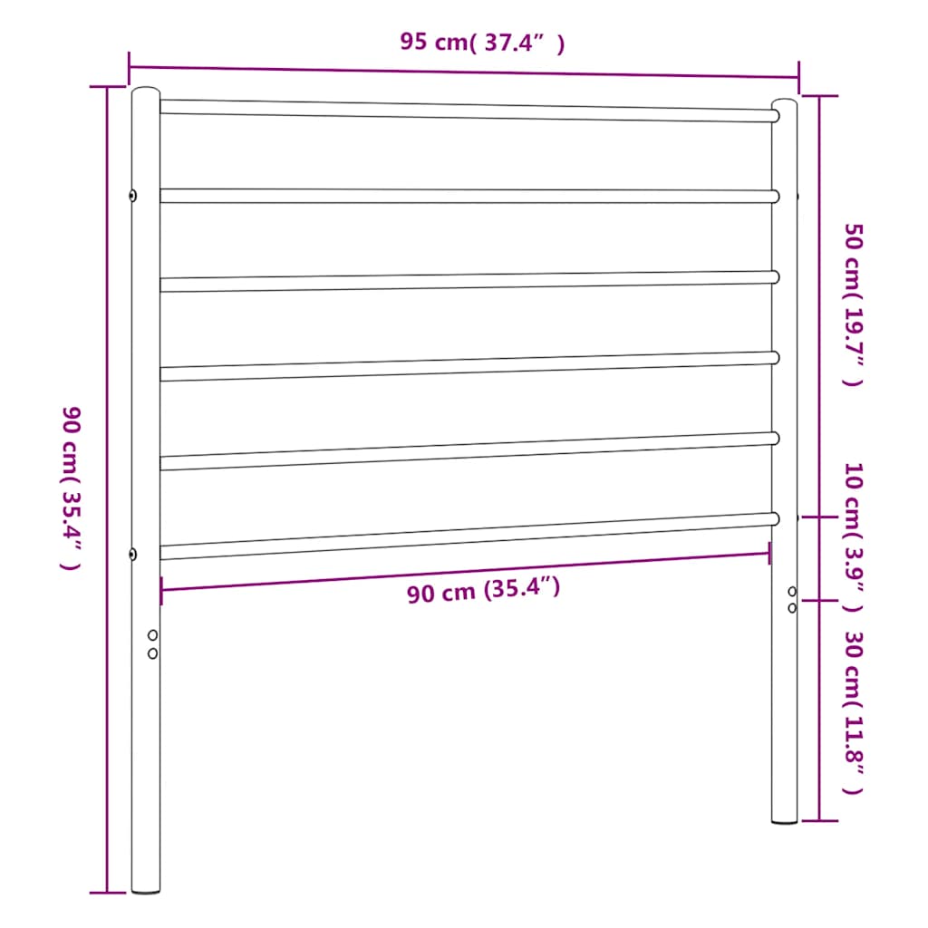 Ανταλλακτικό κεφαλάρι Μαύρο 90 εκ. Μεταλλικό
