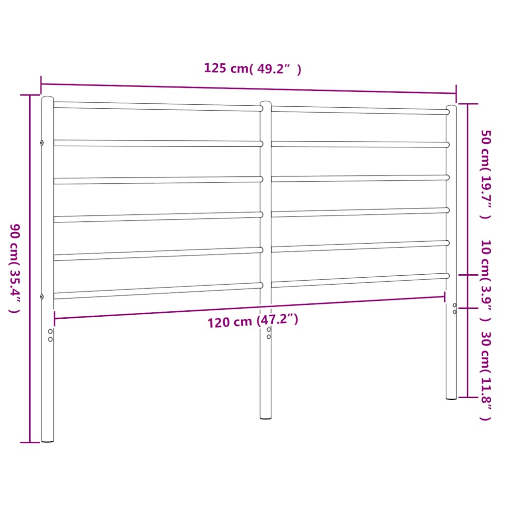 Ανταλλακτικό κεφαλάρι Μαύρο 120 εκ. Μεταλλικό
