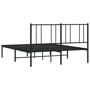 Πλαίσιο Κρεβατιού με Κεφαλάρι Μαύρο 150 x 200 εκ. Μεταλλικό