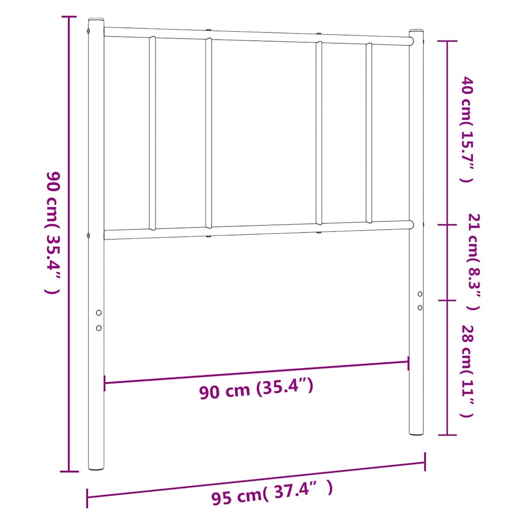 Ανταλλακτικό κεφαλάρι Μαύρο 90 εκ. Μεταλλικό