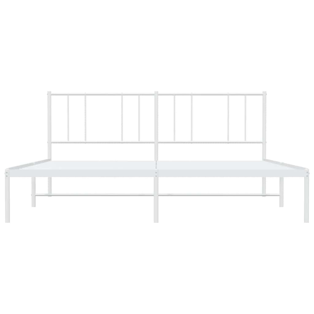 Πλαίσιο Κρεβατιού με Κεφαλάρι Λευκό 183 x 213 εκ. Μεταλλικό - Pakobazaar