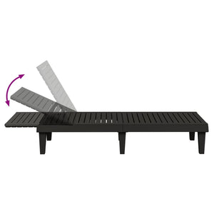 Ξαπλώστρα Μαύρη 155 x 58 x 83 εκ. από Πολυπροπυλένιο