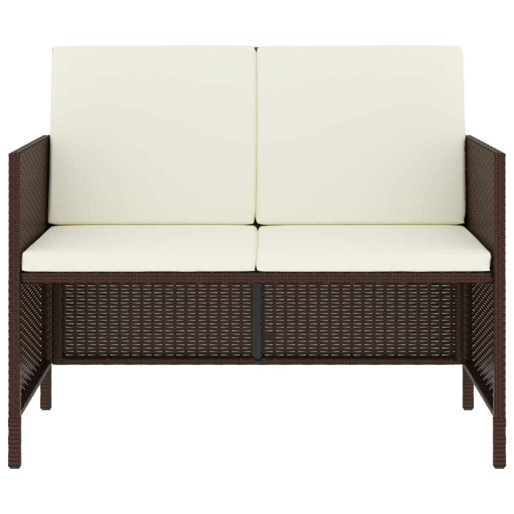 Σετ Τραπεζαρίας Κήπου 6 Τεμαχίων Καφέ Συνθ. Ρατάν με Μαξιλάρια