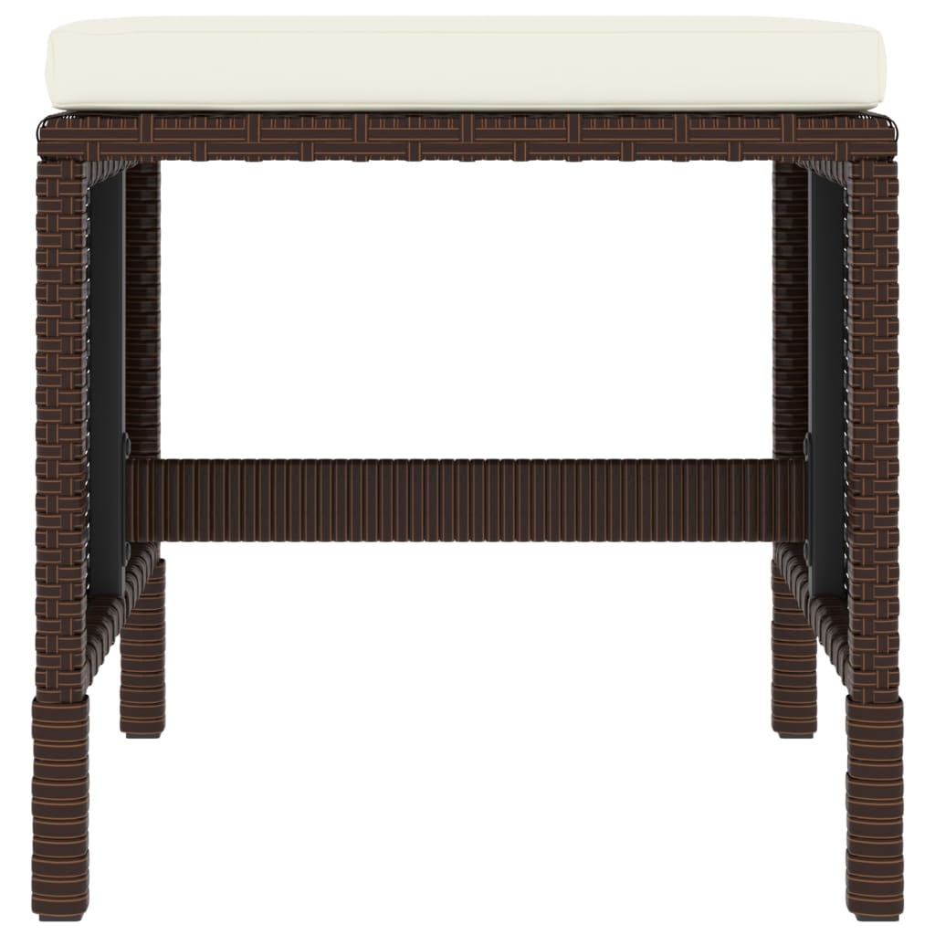 Σετ Τραπεζαρίας Κήπου 6 Τεμαχίων Καφέ Συνθ. Ρατάν με Μαξιλάρια