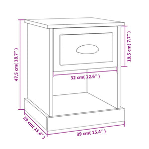 Κομοδίνα 2 τεμ. Λευκά 39 x 39 x 47,5 εκ. από Επεξεργασμένο Ξύλο - Pakobazaar