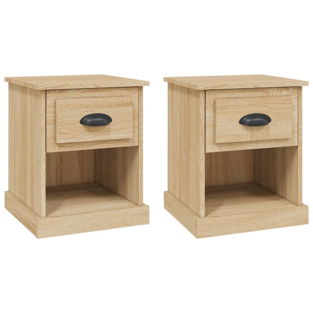 Κομοδίνα 2 τεμ. Sonoma Oak 39x39x47,5εκ. από Επεξεργασμένο Ξύλο