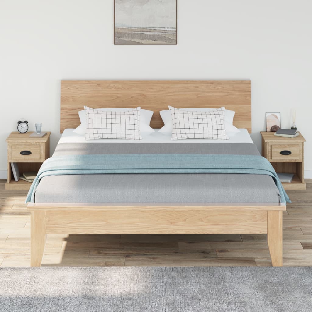 Κομοδίνα 2 τεμ. Sonoma Oak 39x39x47,5εκ. από Επεξεργασμένο Ξύλο
