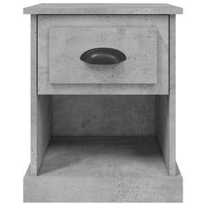 Κομοδίνα 2 τεμ. Γκρι Σκυροδέματος 39x39x47,5 εκ. Επεξεργ. Ξύλο