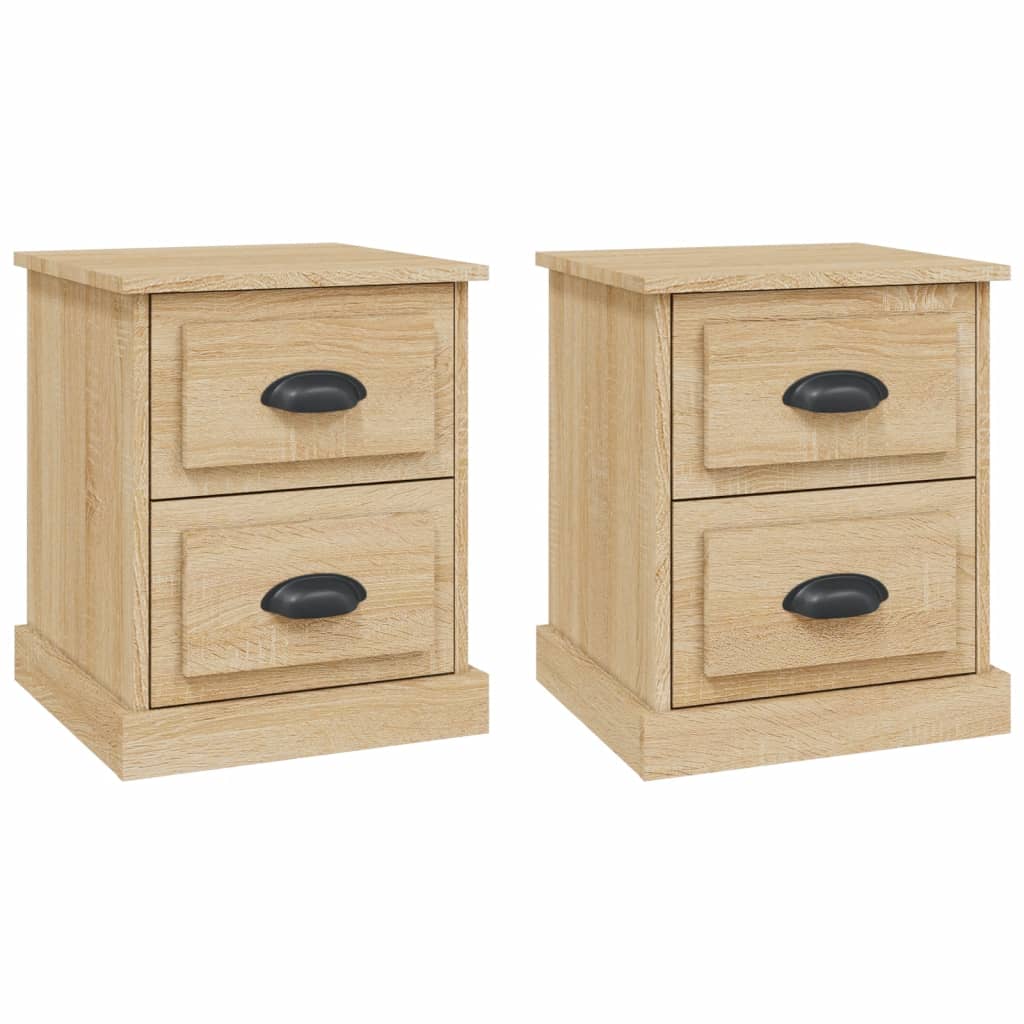 Κομοδίνα 2 τεμ. Sonoma Oak 39x39x47,5εκ. από Επεξεργασμένο Ξύλο