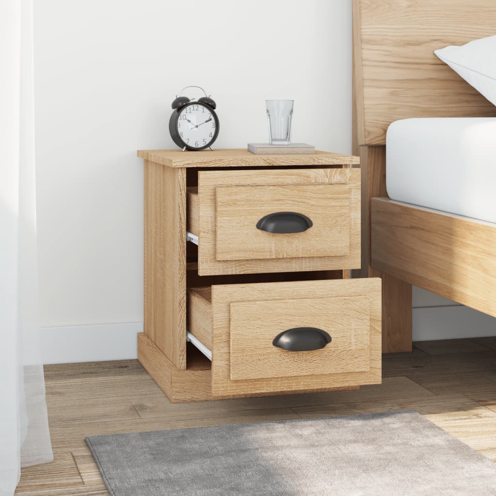 Κομοδίνα 2 τεμ. Sonoma Oak 39x39x47,5εκ. από Επεξεργασμένο Ξύλο