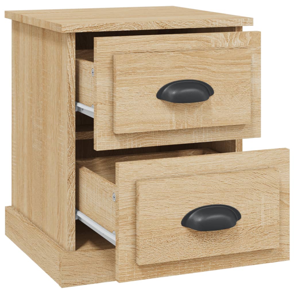 Κομοδίνα 2 τεμ. Sonoma Oak 39x39x47,5εκ. από Επεξεργασμένο Ξύλο