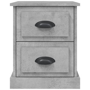Κομοδίνα 2 τεμ. Γκρι Σκυροδέματος 39x39x47,5 εκ. Επεξεργ. Ξύλο - Pakobazaar
