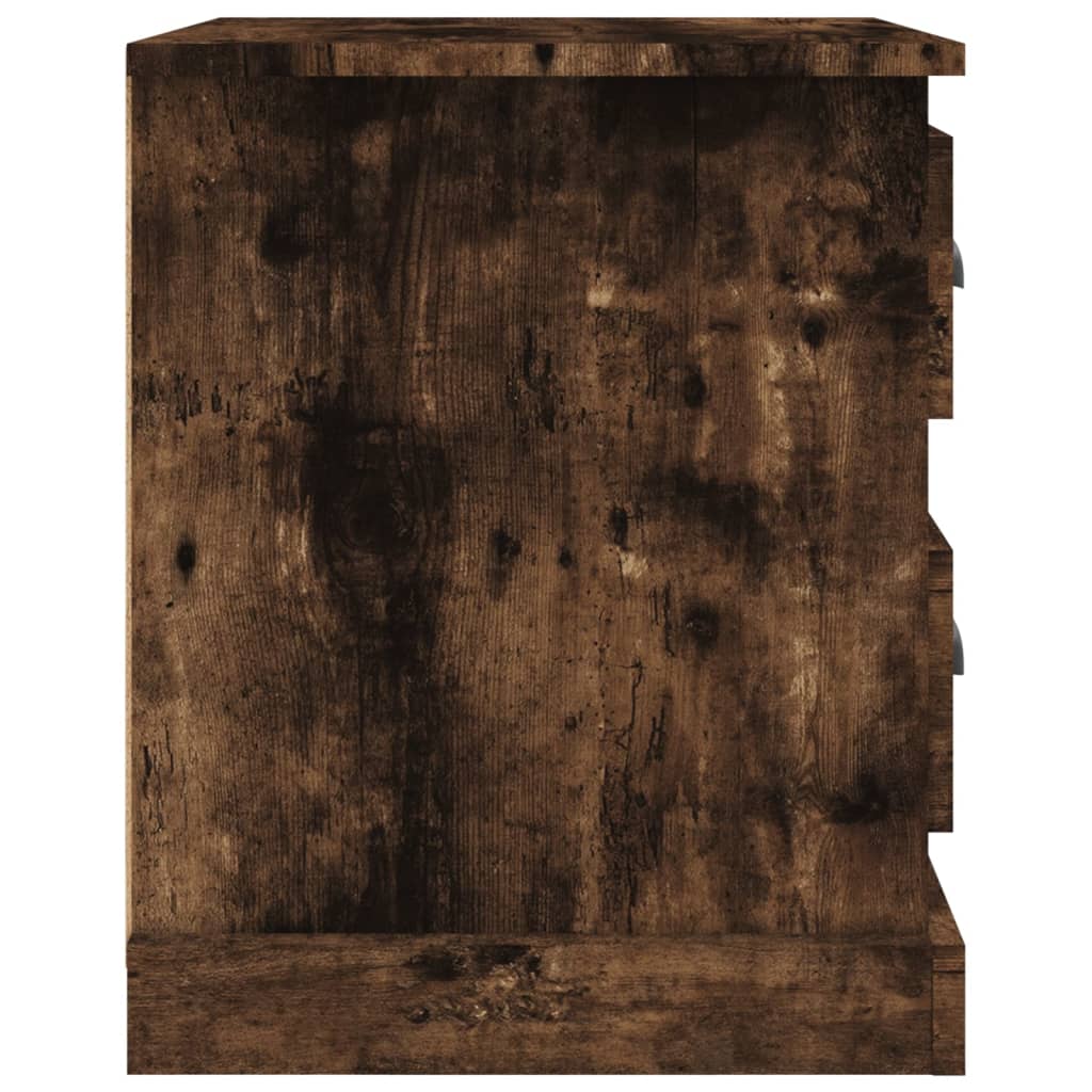 Κομοδίνο Καπνιστή δρυς 39x39x47,5 εκ. από Επεξεργασμένο Ξύλο