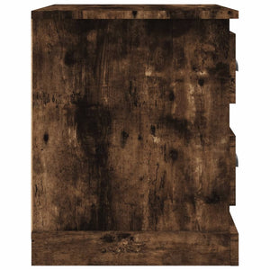 Κομοδίνα 2 τεμ. Καπνιστή Δρυς 39x39x47,5 εκ. Επεξεργασμένο Ξύλο - Pakobazaar