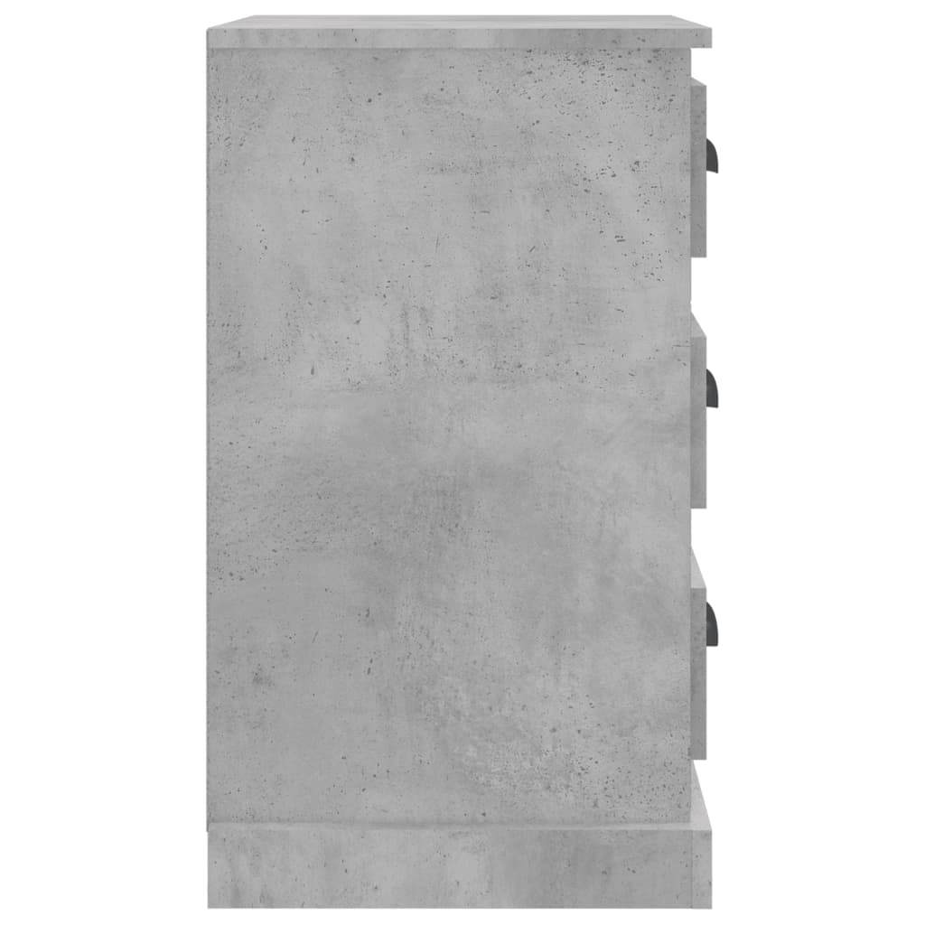 Κομοδίνο Γκρι Σκυροδέματος 39x39x67 εκ. από Επεξεργασμένο Ξύλο