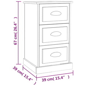 Κομοδίνο Γκρι Σκυροδέματος 39x39x67 εκ. από Επεξεργασμένο Ξύλο - Pakobazaar