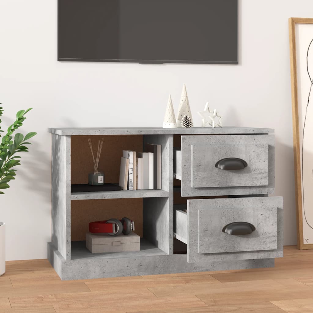 Έπιπλο Τηλεόρασης Γκρι Σκυροδέματος 73x35,5x47,5εκ. Επεξ. Ξύλο