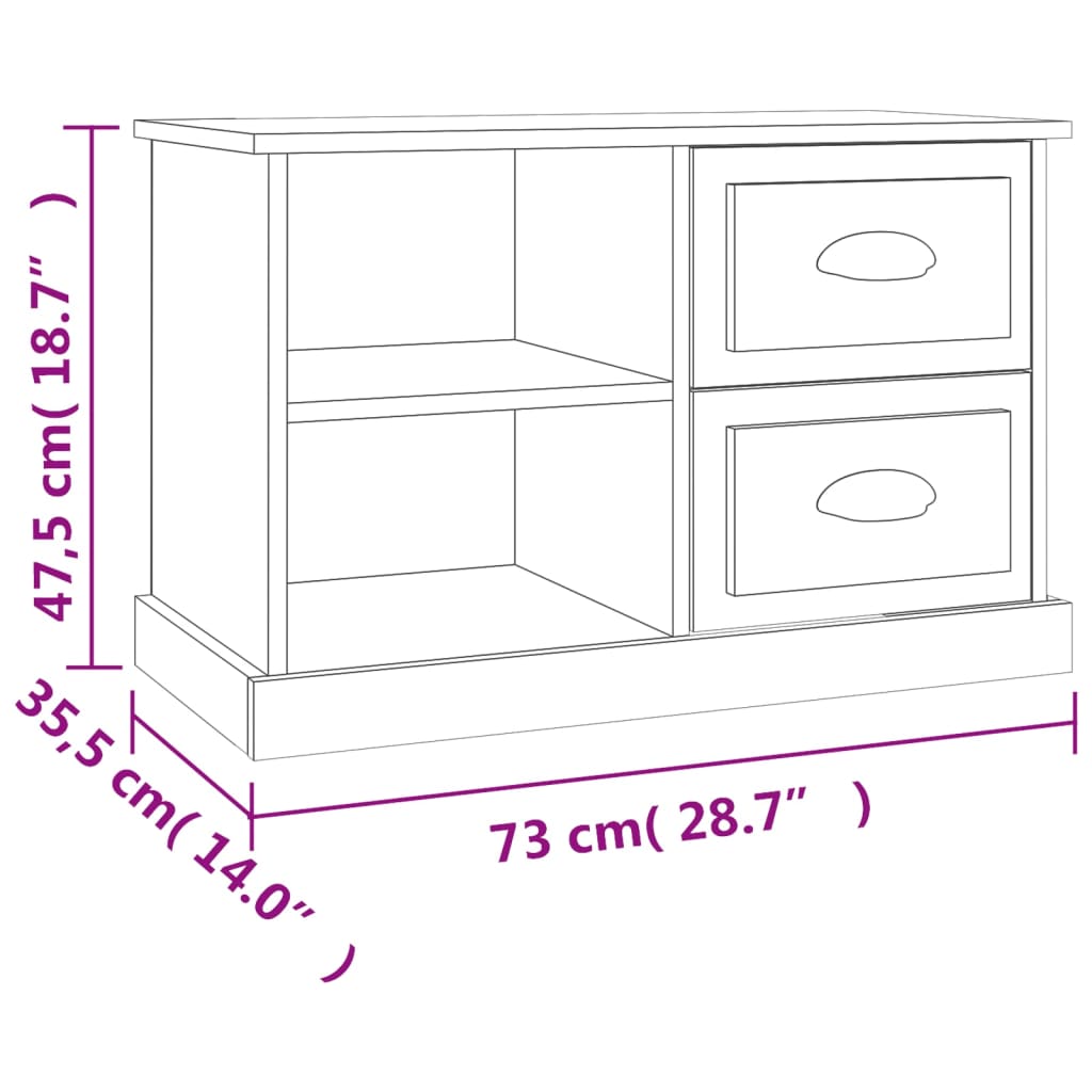Έπιπλο Τηλεόρασης Γκρι Sonoma 73x35,5x47,5εκ. από Επεξεργ. Ξύλο