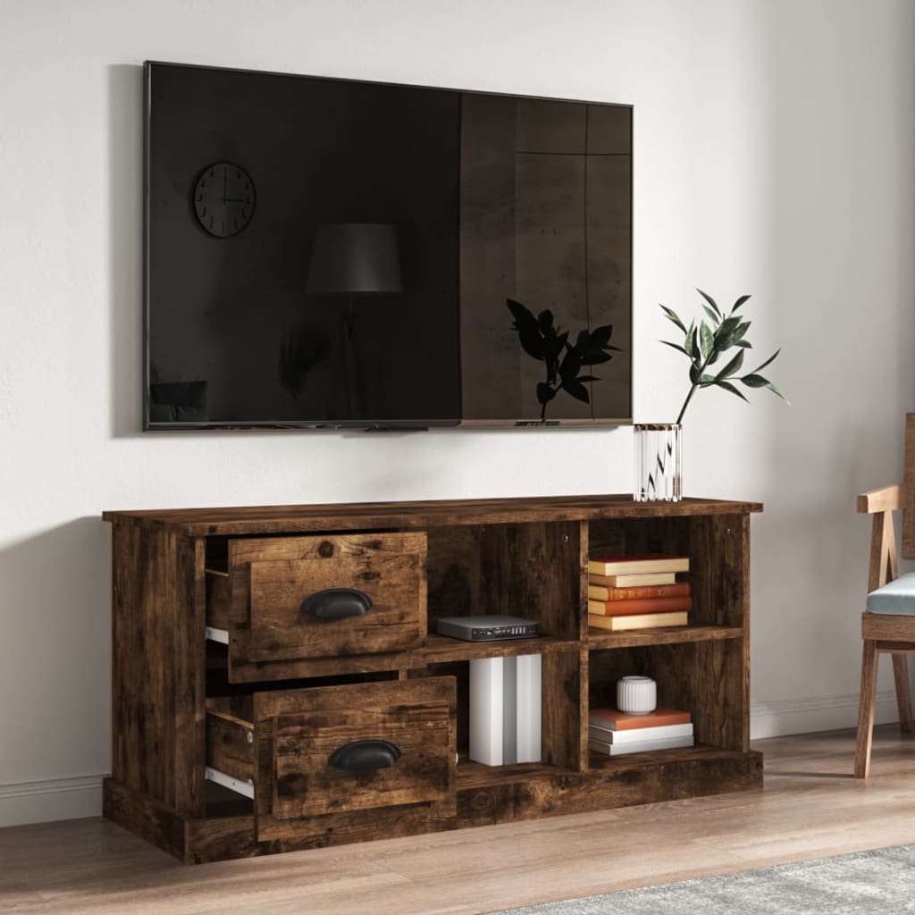 Έπιπλο Τηλεόρασης Καπνιστή Δρυς 102x35,5x47,5 εκ. Επεξ. Ξύλο