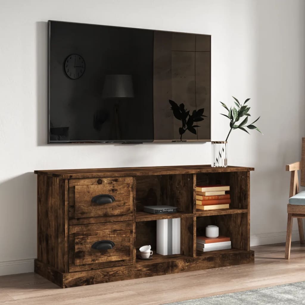 Έπιπλο Τηλεόρασης Καπνιστή Δρυς 102x35,5x47,5 εκ. Επεξ. Ξύλο