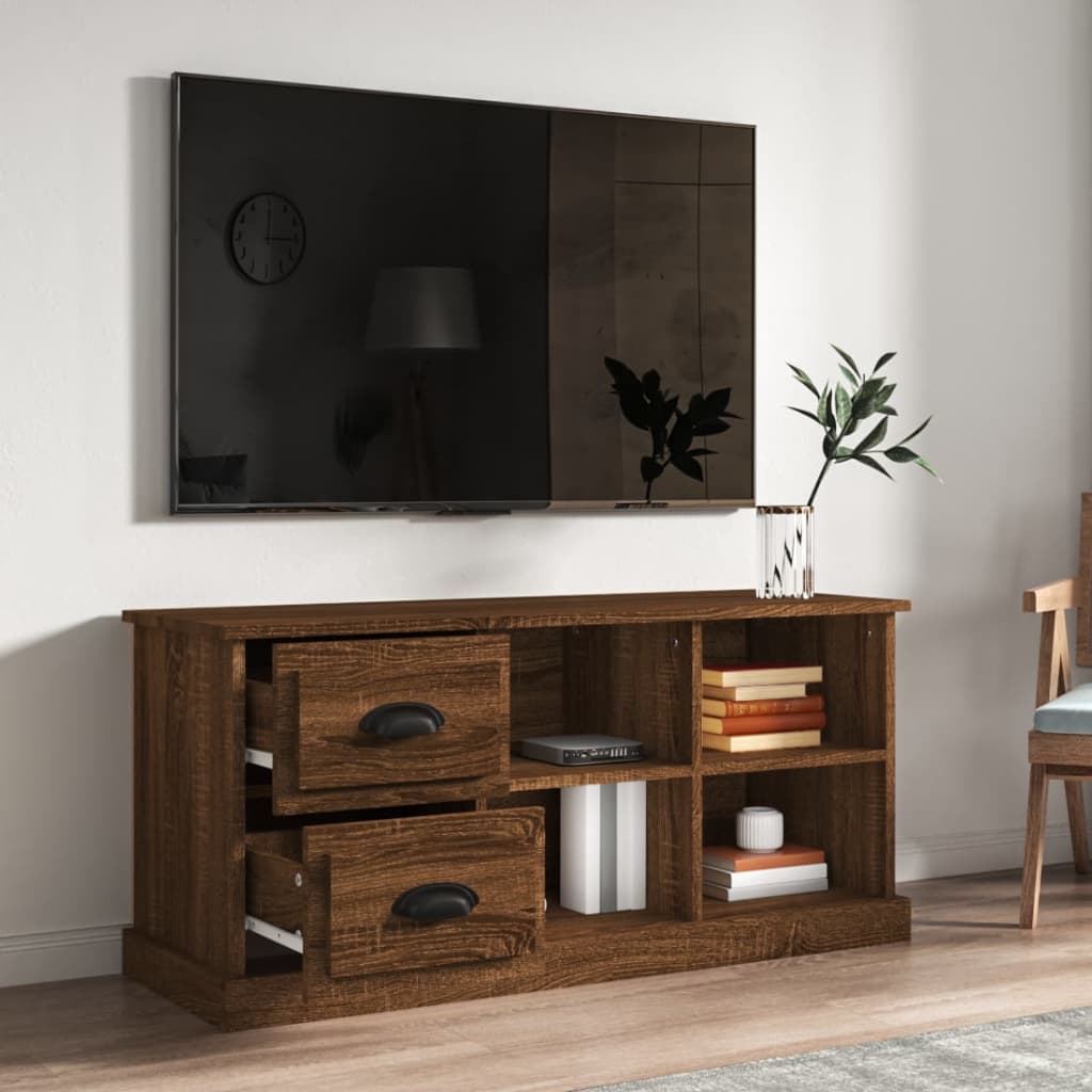 Έπιπλο Τηλεόρασης Καφέ Δρυς 102x35,5x47,5εκ. Επεξεργασμένο Ξύλο