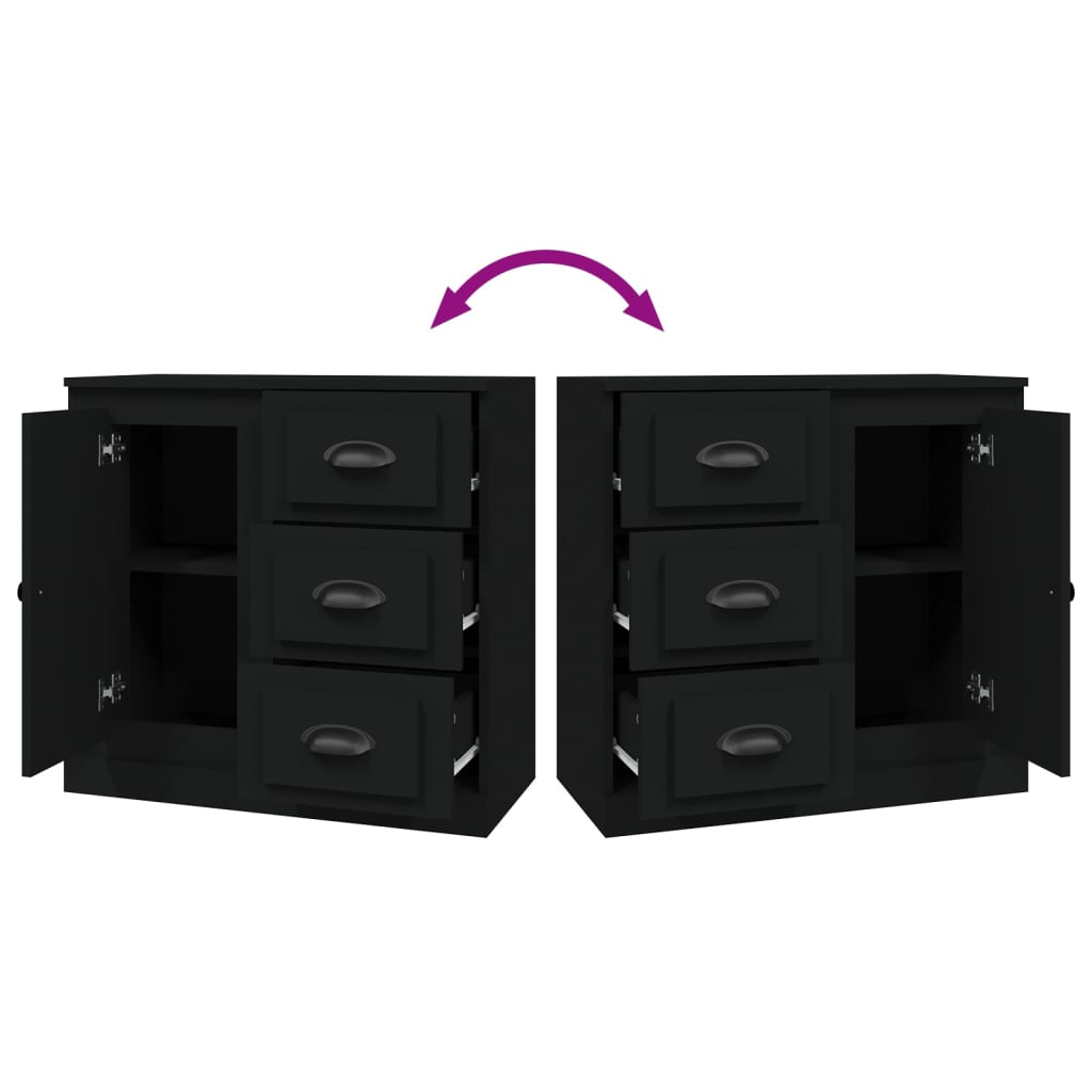 Ντουλάπι Μαύρο 70 x 35,5 x 67,5 εκ. από Επεξεργασμένο Ξύλο