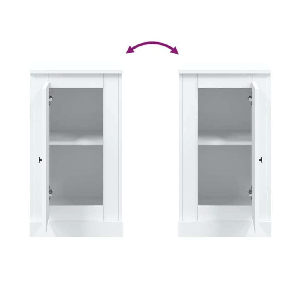 Ντουλάπια 2 τεμ. Λευκά 37,5x35,5x67,5 εκ. Επεξεργασμένο Ξύλο