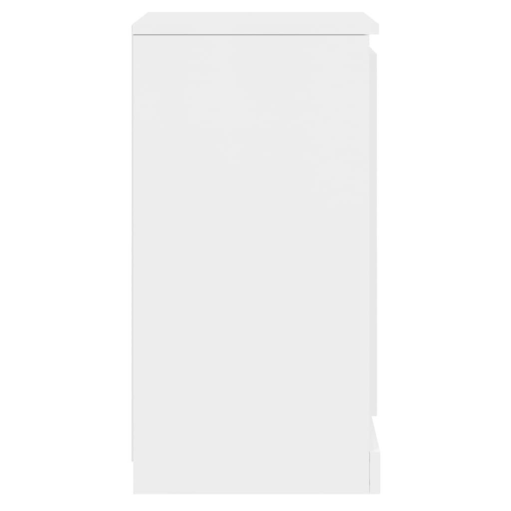 Ντουλάπια 2 τεμ. Γυαλι. Λευκό 37,5x35,5x67,5 εκ. Επεξεργ. Ξύλο