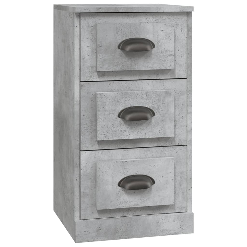 Μπουφές Γκρι Σκυροδέματος 36x35,5x67,5 εκ. Επεξεργασμένο Ξύλο