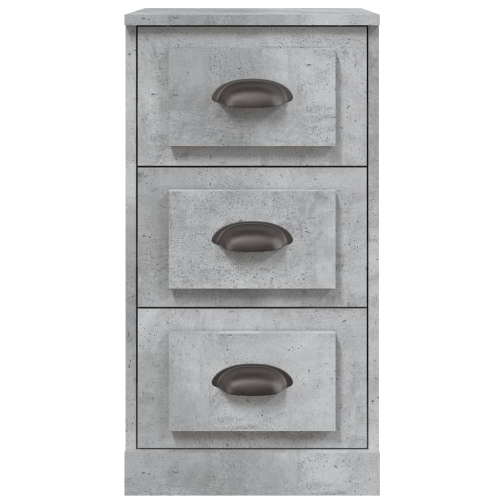 Μπουφές Γκρι Σκυροδέματος 36x35,5x67,5 εκ. Επεξεργασμένο Ξύλο