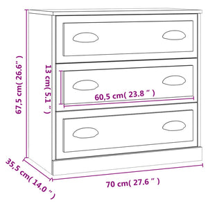 Ντουλάπι Γυαλιστερό Λευκό 70x35,5x67,5 εκ. Επεξεργασμένο Ξύλο