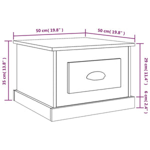 Τραπεζάκι Σαλονιού Καπνιστή Δρυς 50x50x35 εκ. Επεξεργασμ. Ξύλο