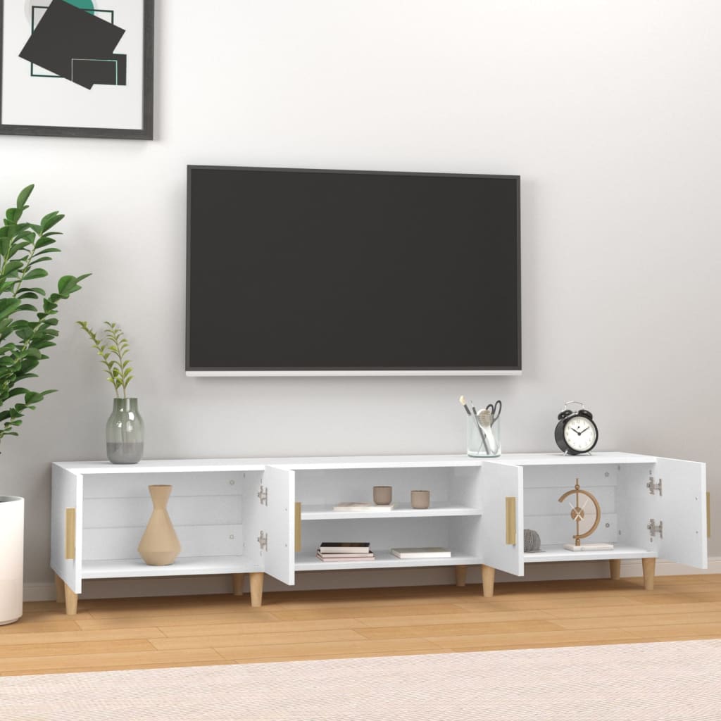 Έπιπλο Τηλεόρασης Λευκό 180x31,5x40 εκ. από Τεχνητό Ξύλο - Pakobazaar